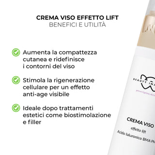 Crema viso effetto lift - Con acido ialuronico a basso e medio-alto peso molecolare
