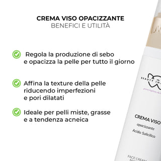 Crema viso opacizzante con acido salicilico e niacinamide - Per pelli miste e impure