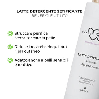 LATTE DETERGENTE setificante Acido Ialuronico