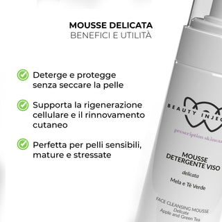 MOUSSE DETERGENTE VISO delicata Mela e Te Verde