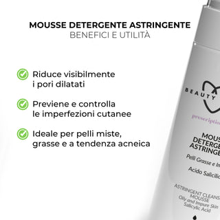 MOUSSE DETERGENTE ASTRINGENTE pelli grasse e impure