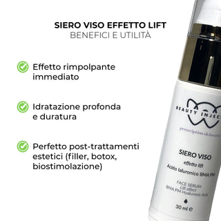 Siero viso effetto lift - Con acido ialuronico basso e medio-alto peso molecolare