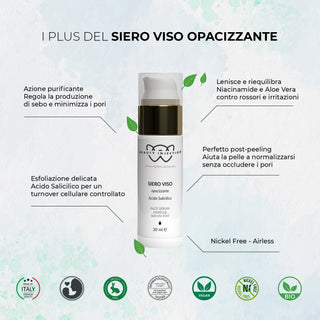 Siero viso opacizzante con acido salicilico e niacinamide - Per pelli miste e impure